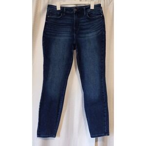 LC Lauren Conrad Women's Oeko-Tex Blue High Rise Skinny Jeans Size 14L Dark Wash